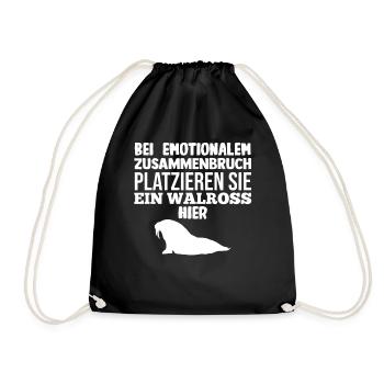 Walross - Turnbeutel - Schwarz - Vorne