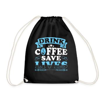 Une infirmière qui boit du café sauve des vies - Sac de sport léger - noir - Devant