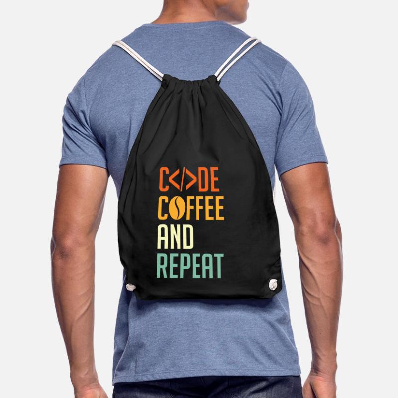 Codeur Spruch Code Café et Répéter Sac de sport léger