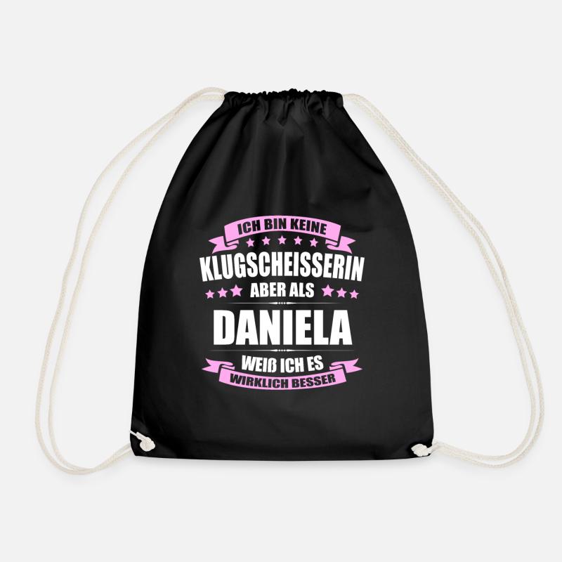 Name Daniela Vorname Klugscheisserin Namenstag - Turnbeutel - Schwarz