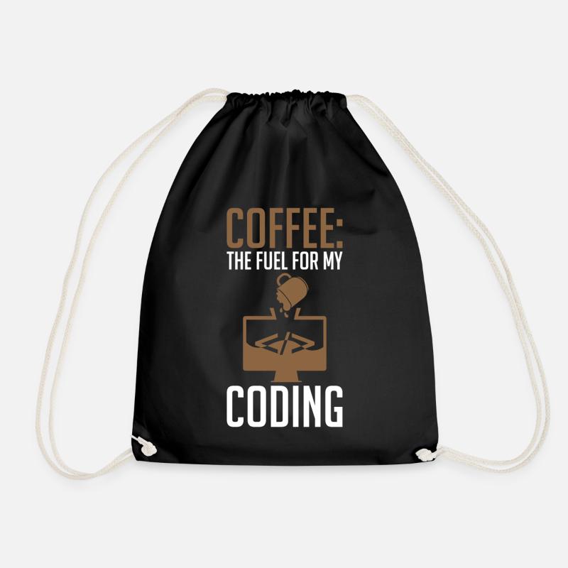 Coder Coffee Le carburant de mon codage - Sac de sport léger - noir