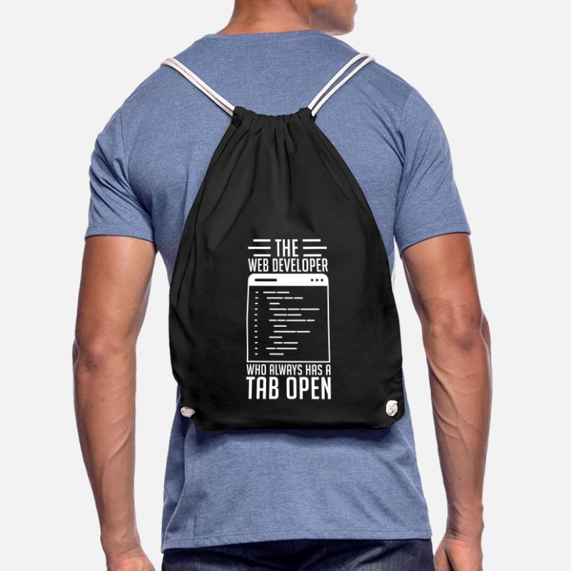 Web Developer Tab Always Open Drawstring Bag