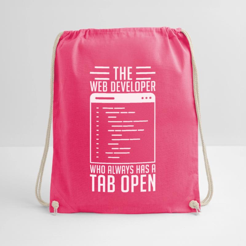 Web Developer Tab Always Open Drawstring Bag