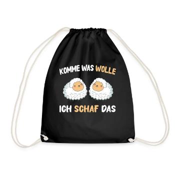 Schafe Schafherde Bauernhof Landwirt Schäfer - Turnbeutel - Schwarz - Vorne