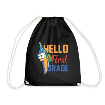 Bonjour 1ère année de rentrée scolaire Premier jour - Sac de sport léger - noir - Devant