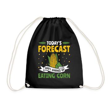 Today's Forecast 100% Eating Corn - Mais Bauer - Drawstring Bag - black - Front