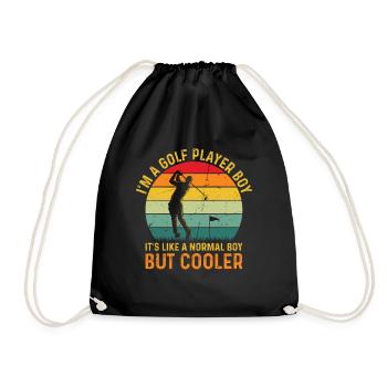 I'm A Golf Player Boy - Golfer Boys Golf Player - Drawstring Bag - black - Front