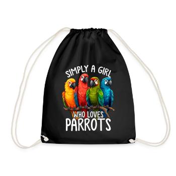 Funny Parrot Bird Lady Quaker Parrot Monk Parakeet - Drawstring Bag - black - Front