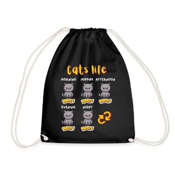 La vie du chat - Sac de sport léger - noir - Devant