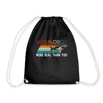 Megalodon - More Real Than You - Megalodon Shark - Drawstring Bag - black - Front