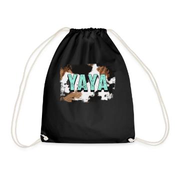 Chemise grand-mère, t-shirt imprimé vache Yaya, meilleur - Sac de sport léger - noir - Devant