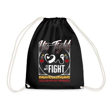 Hearing Loss Awareness Shirt, sein Kampf ist mein - Turnbeutel - Schwarz - Vorne