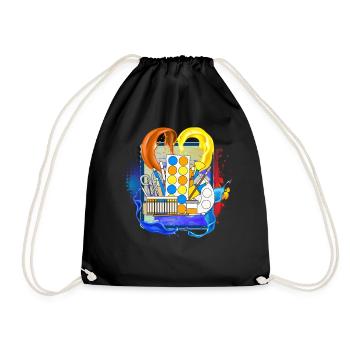 Chemise d’art, Palette de peinture d’art Pinceaux Tee, Art - Sac de sport léger - noir - Devant
