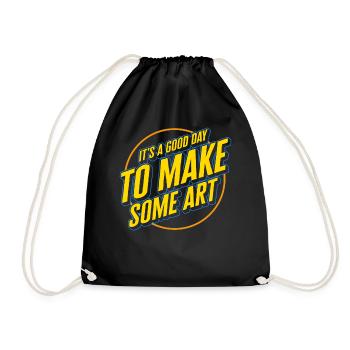 T-shirt d’art, c’est une bonne journée pour faire un t-shirt d’art, - Sac de sport léger - noir - Devant