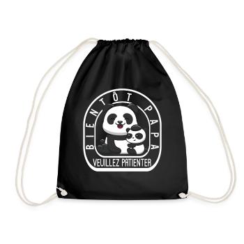 Chemise de père, bientôt papa s'il vous plaît - Drawstring Bag - black - Front