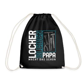 Handyman Shirt, Take it easy, Papa wird es tun - Drawstring Bag - black - Front