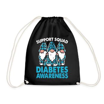 Support Squad Diabetes Awareness Month - Drawstring Bag - black - Front