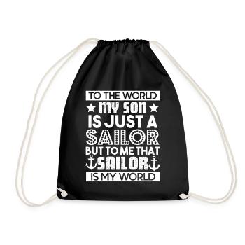 Sailor Sailor Son Is My World - Drawstring Bag - black - Front