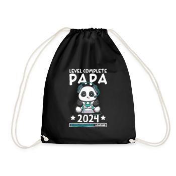 Level Complete PAPA 2024 - Drawstring Bag - black - Front