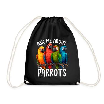 Posez-moi une question sur Funny Parrot Quaker Parrot Bird Owner - Sac de sport léger - noir - Devant