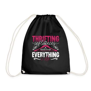 Thrift Shopping Thrifting Influences Second Hand - Drawstring Bag - black - Front