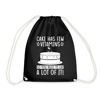 Cakes Funny Pies Love - Drawstring Bag - black - Front