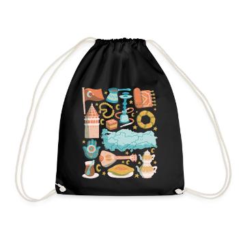 Turkey - Drawstring Bag - black - Front