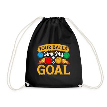 Funny Bocce Game - Drawstring Bag - black - Front