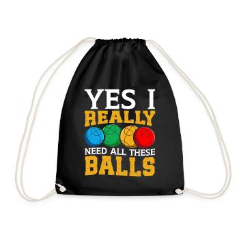 Funny Bocce Game - Drawstring Bag - black - Front
