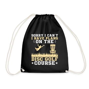 Disc Golfer hit Trees and Curse - Drawstring Bag - black - Front
