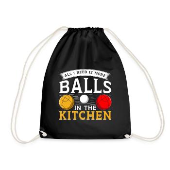 Funny Bocce Game - Drawstring Bag - black - Front
