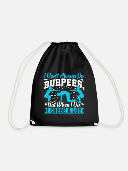Burpees Exercises Workout - Drawstring Bag - black