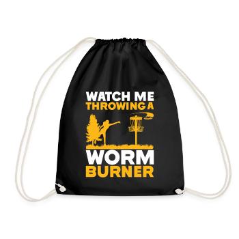 Disc Golfer hit Trees and Curse - Drawstring Bag - black - Front