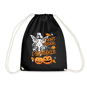 Halloween-Fee Verkleidung I don't spook, I sparkle - Turnbeutel - Schwarz - Vorne