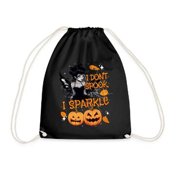 Halloween-Fee Verkleidung I don't spook, I sparkle - Turnbeutel - Schwarz - Vorne