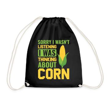 I Was Thinking About Corn - Corn Farmer Farmer - Drawstring Bag - black - Front