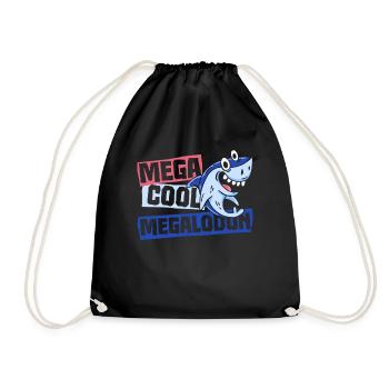 Mega Cool Megalodon - Megalodon Boys Shark - Drawstring Bag - black - Front
