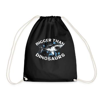 Größer als Dinosaurier - Megalodon - Hai - Turnbeutel - Schwarz - Vorne