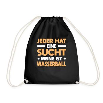 Wasserballspieler Ballsport Sucht Wasserball - Turnbeutel - Schwarz - Vorne