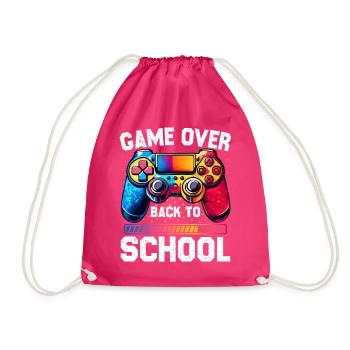 Game Over Back To School Lustiger erster Schultag - Turnbeutel - Fuchsia - Vorne