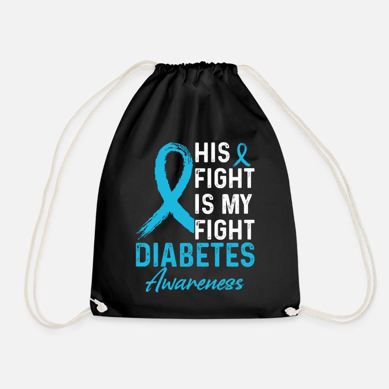 Fight against diabetes - Drawstring Bag - black