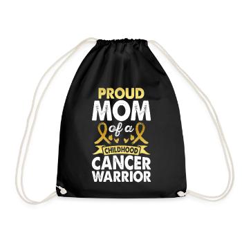 Mama Of Childhood Cancer Warrior Awareness Month - Drawstring Bag - black - Front