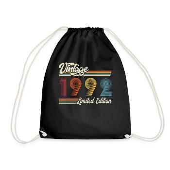 Limitierte Auflage 1992 Geburtstagsshirt 30. - Turnbeutel - Schwarz - Vorne