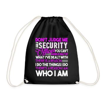 Security Officer Security Officer Don't Judge Me - Drawstring Bag - black - Front