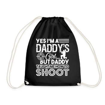 Shooting Daddy Taught Me How To Shoot - Drawstring Bag - black - Front