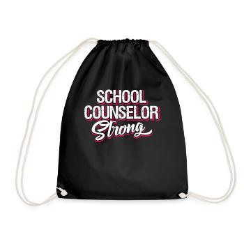 School Counselor School Counselor Strong - Drawstring Bag - black - Front