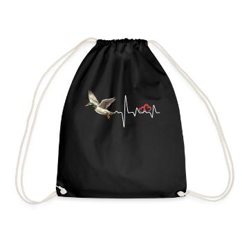 Chasse au canard Amour Battement de cœur Chasseur de canards - Sac de sport léger - noir - Devant