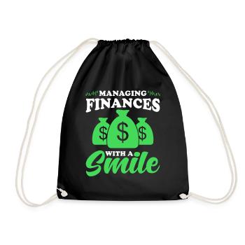 Gift for Finance Managers - Drawstring Bag - black - Front