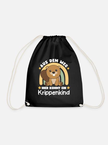 Aus Dem Weg Hier Kommt Ein Krippenkind Biber - Turnbeutel - Schwarz