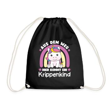 Aus Dem Weg Hier Kommt Ein Krippenkind - Turnbeutel - Schwarz - Vorne